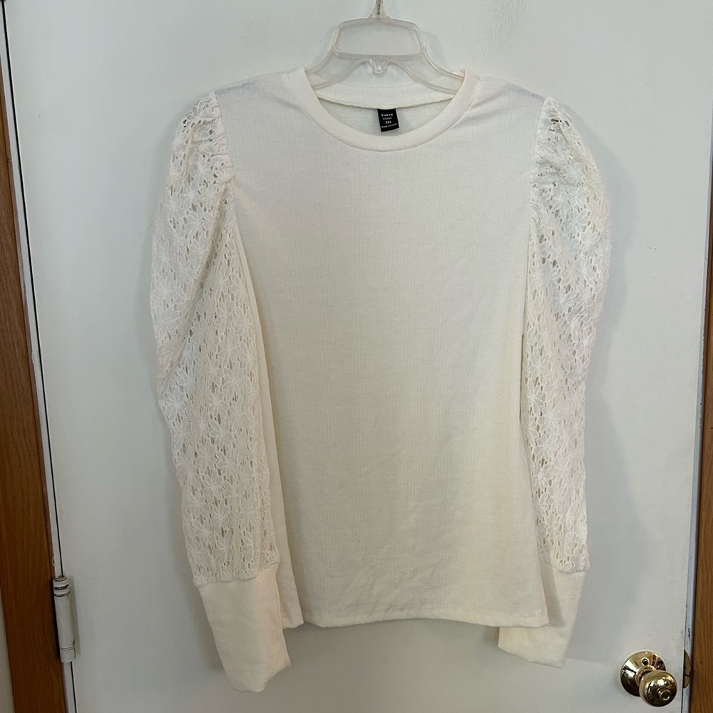 Shein curve 2X long sleeve ribbed plus size stretchy top